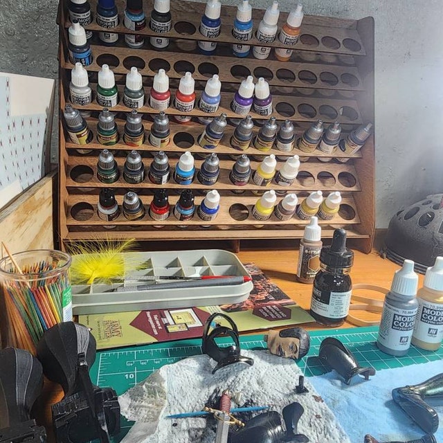 Vallejo Paint Rack Organizer With 72 Holes for Miniature Paint Set
